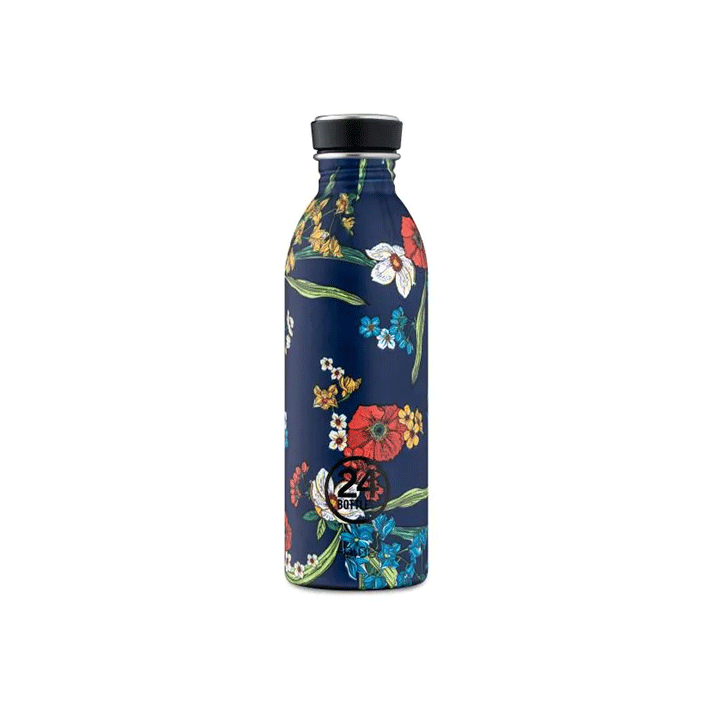 24 Bottles : Gourde Urban "Denim Bouquet" 500ml