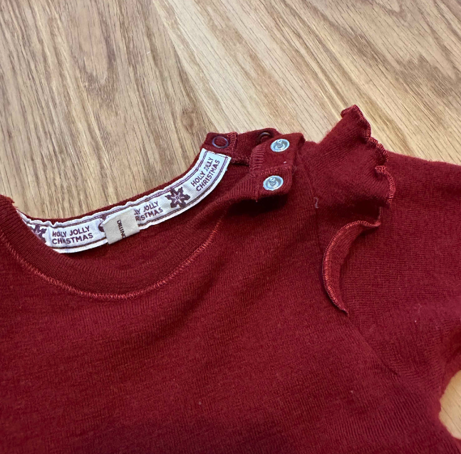 Dilling Langarmkleid "Red Lady" aus 100 % Merinowolle | Gr. 92