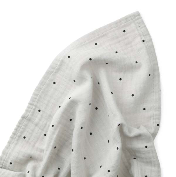 Liewood : Couverture "Ben" Classic à pois, gris éléphant | 110 x 110 cm