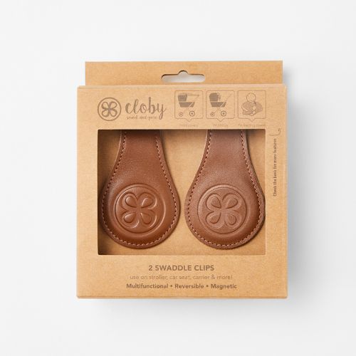 Cloby: Leder Magnet-Clip "Braun" 2er-Pack