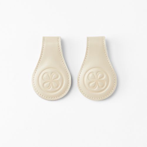 Cloby : Lot de 2 clips magnétiques en cuir "Beige"