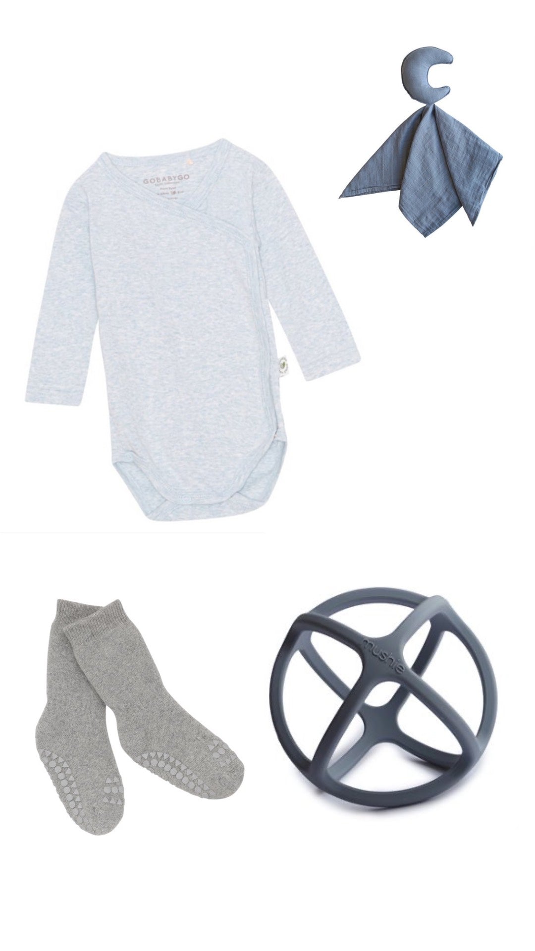 Coffret cadeau de naissance "Medium" Bleu | 4 pièces