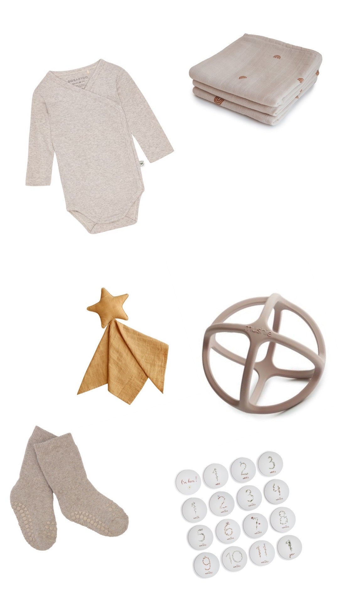 Coffret cadeau de naissance "Premium" neutre | 6 pièces