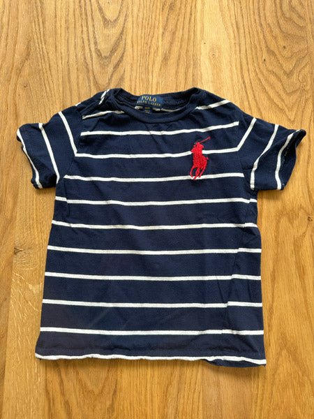 Chemise Ralph Lauren à manches courtes "Bleu/blanc" | 6-7 ans.