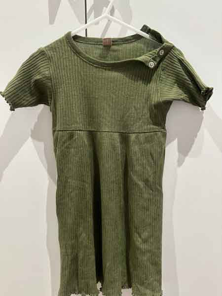 Robe Dilling "Kaki" en 100 % laine mérinos | Taille 92