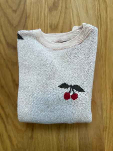 Konges Sløjd sweater dress "Jacquard Lapis - Cherries" | Gr. 92