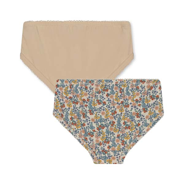 Konges Sløjd : Sous-vêtements basiques "Fleur/Sable" | Lot de 2