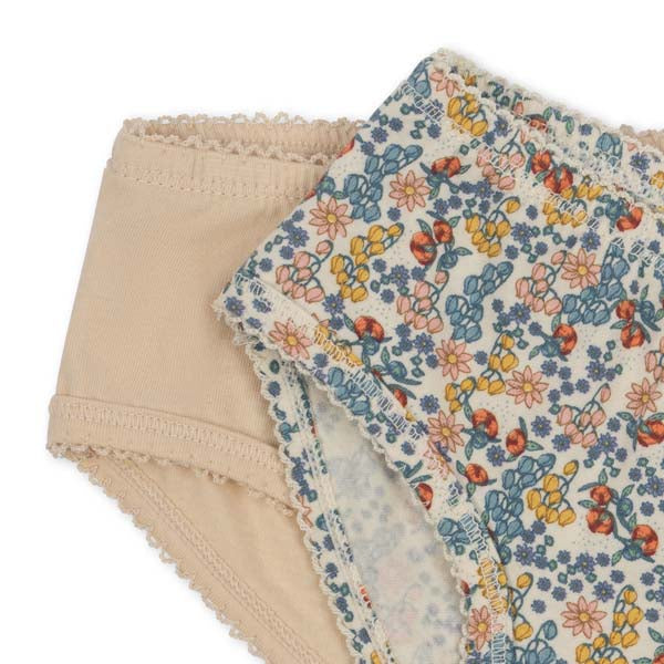 Konges Sløjd : Sous-vêtements basiques "Fleur/Sable" | Lot de 2
