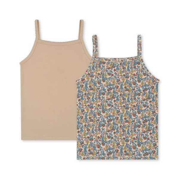 Konges Sløjd : Débardeur "Fleur/Sable" | Lot de 2