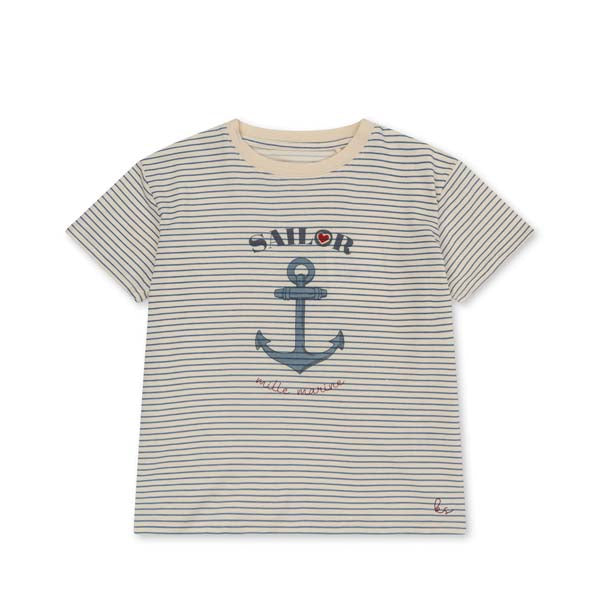 Konges Sløjd : T-shirt "Stripe Blue" | Famo Tee Gots