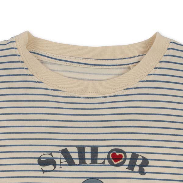 Konges Sløjd : T-shirt "Stripe Blue" | Famo Tee Gots