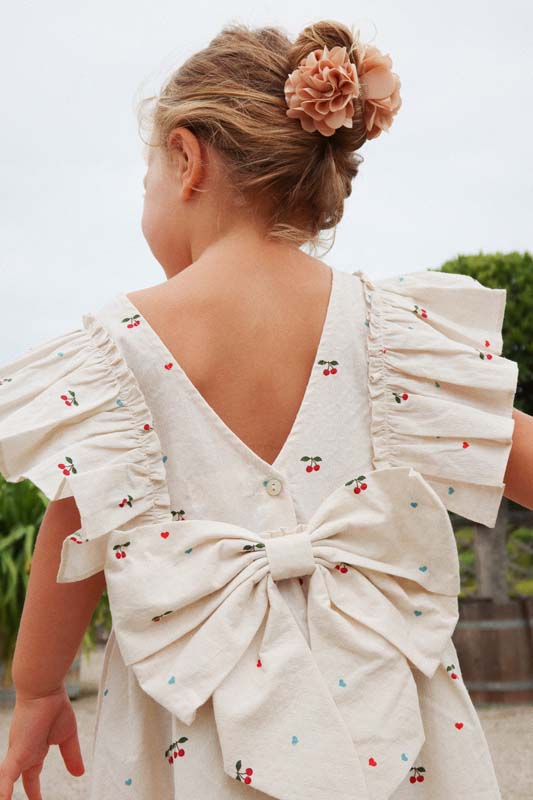Konges Sløjd : Robe Evia Bow "Cherry Coeur"