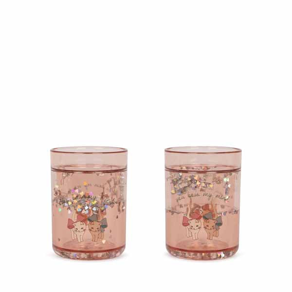 Konges Sløjd: Glitzer Becher "Bow Kitty" 2er Pack