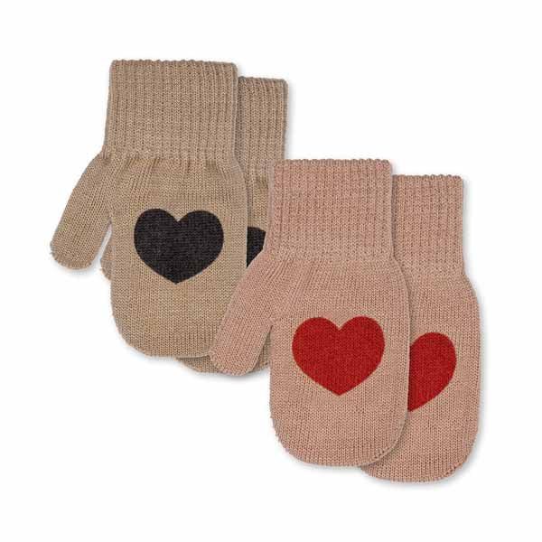 Konges Sløjd: Handschuhe 2er-Pack "Hearts"