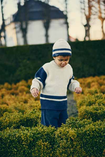 Konges Sløjd : Bonnet en laine mérinos "Hardy" Beige chiné