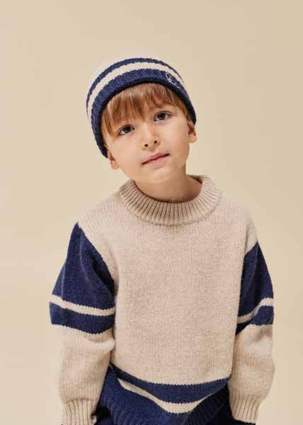 Konges Sløjd : Bonnet en laine mérinos "Hardy" Beige chiné