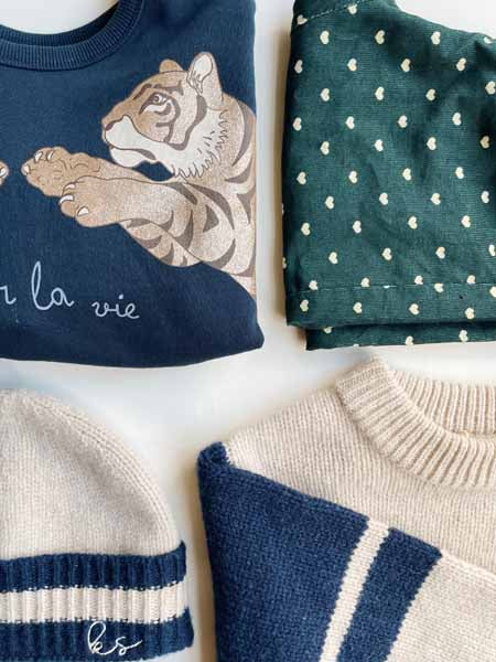 Konges Sløjd : Bonnet en laine mérinos "Hardy" Beige chiné