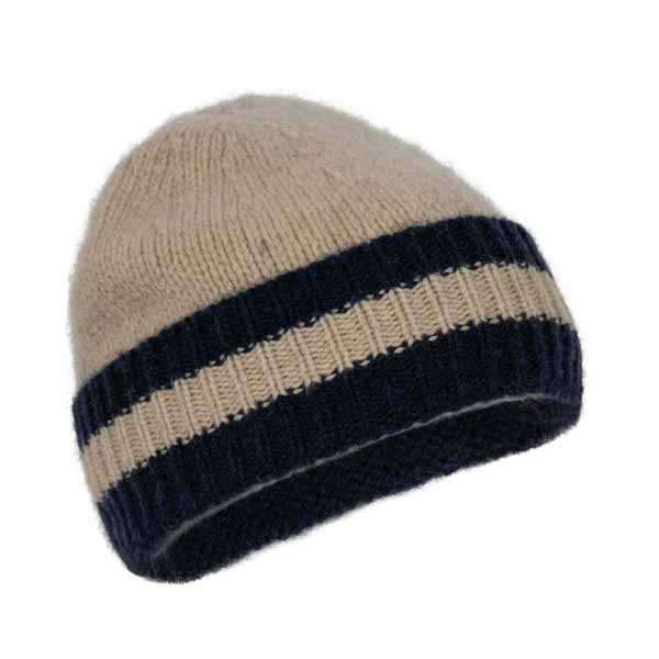 Konges Sløjd : Bonnet en laine mérinos "Hardy" Beige chiné