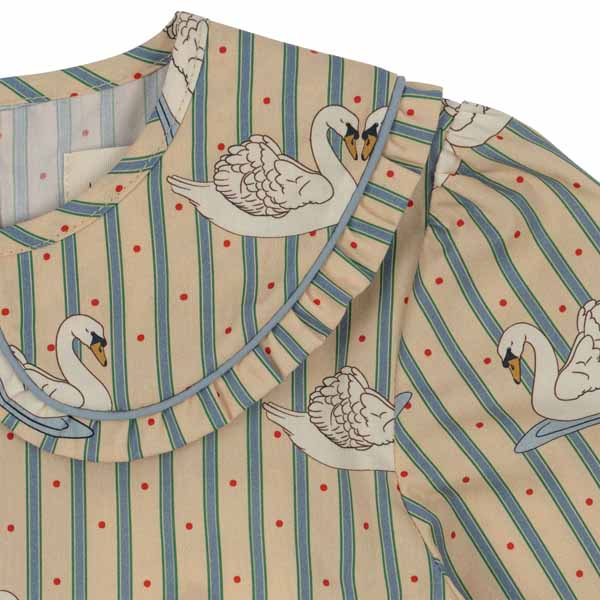 Konges Sløjd : Robe "Tuti" rayée cygne