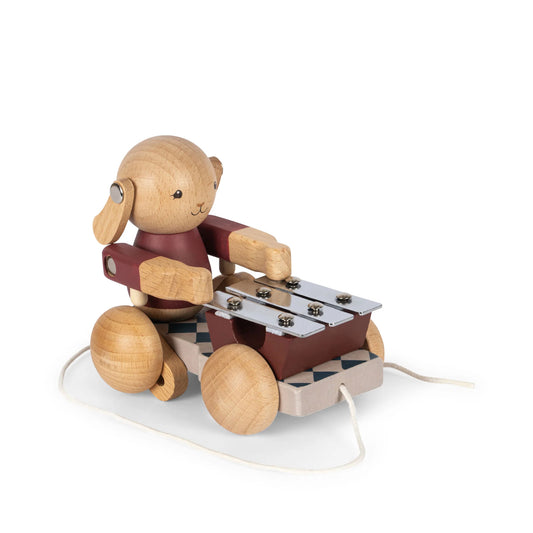 Konges Sløjd: Pull-along toy "Bunny" FSC wood "Bell Boy Red"