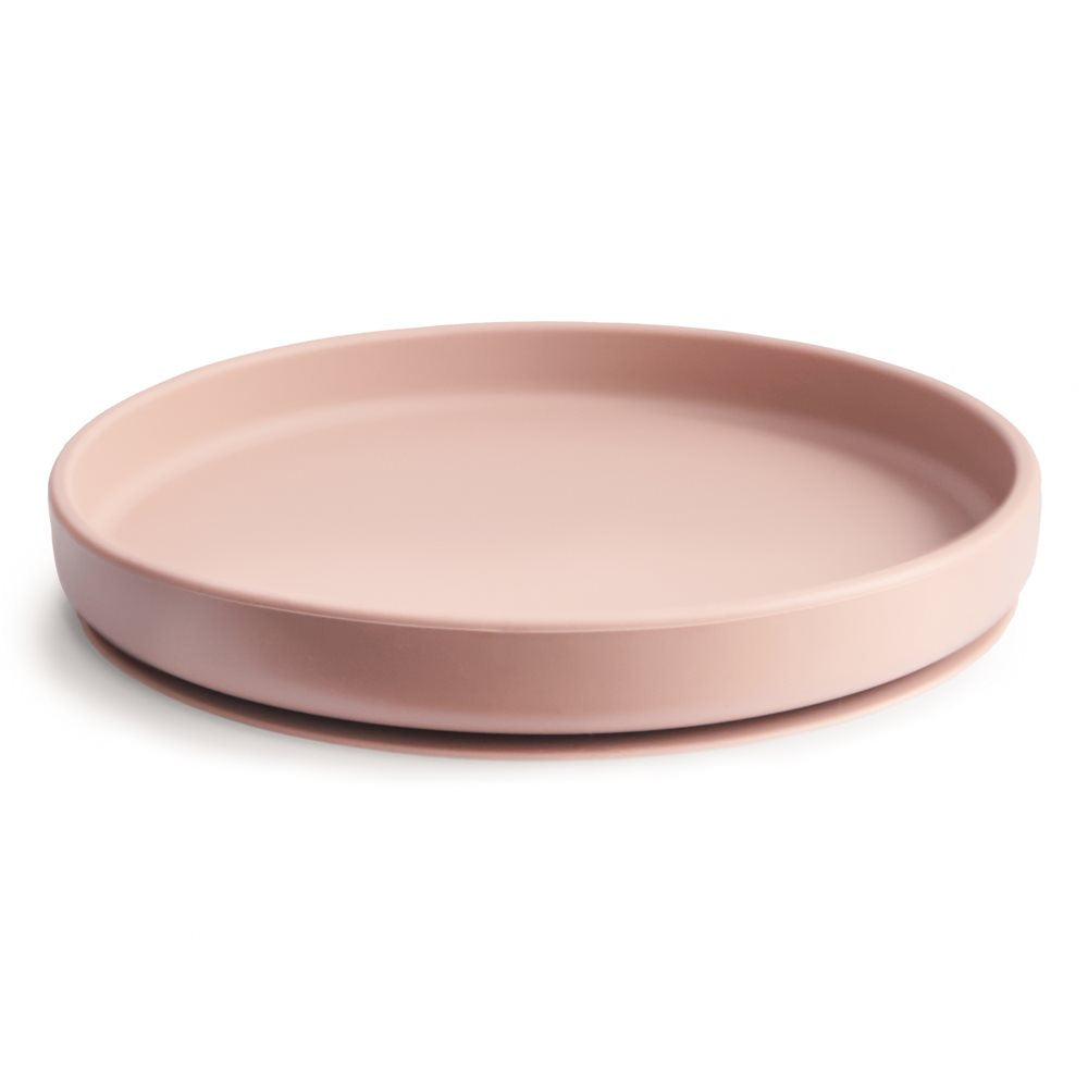 Mushie : Assiette en silicone classique "Blush" avec ventouse