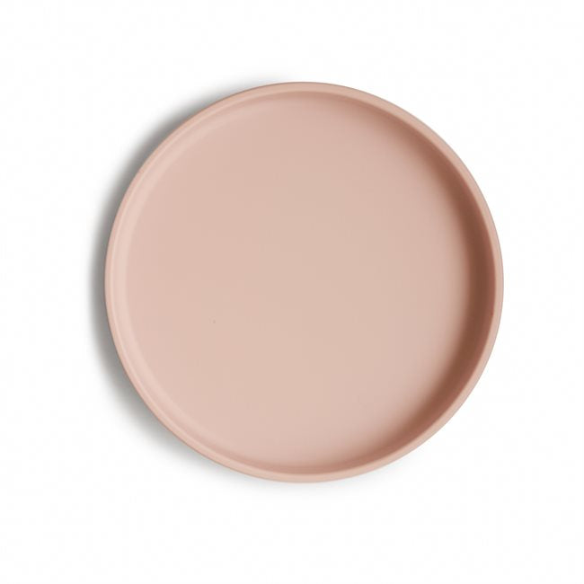 Mushie : Assiette en silicone classique "Blush" avec ventouse
