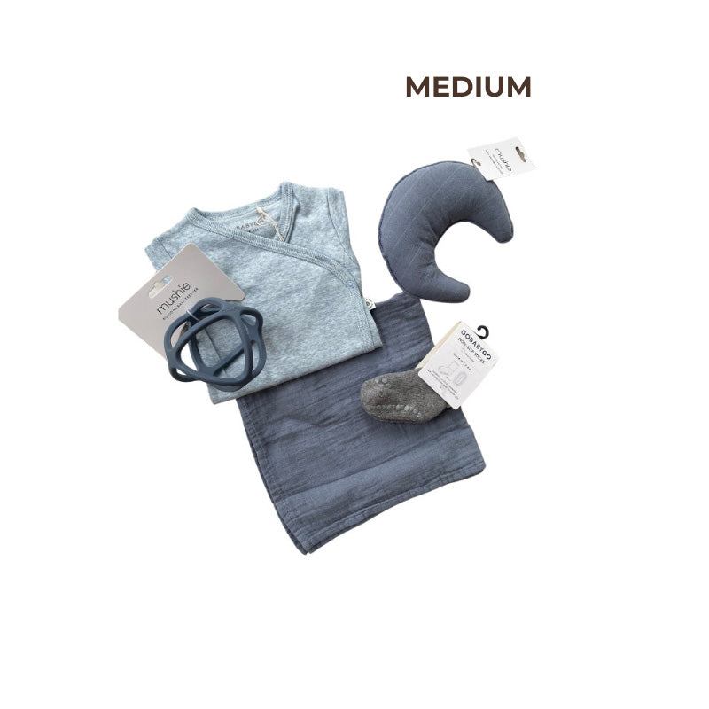 Coffret cadeau de naissance "Medium" Bleu | 4 pièces
