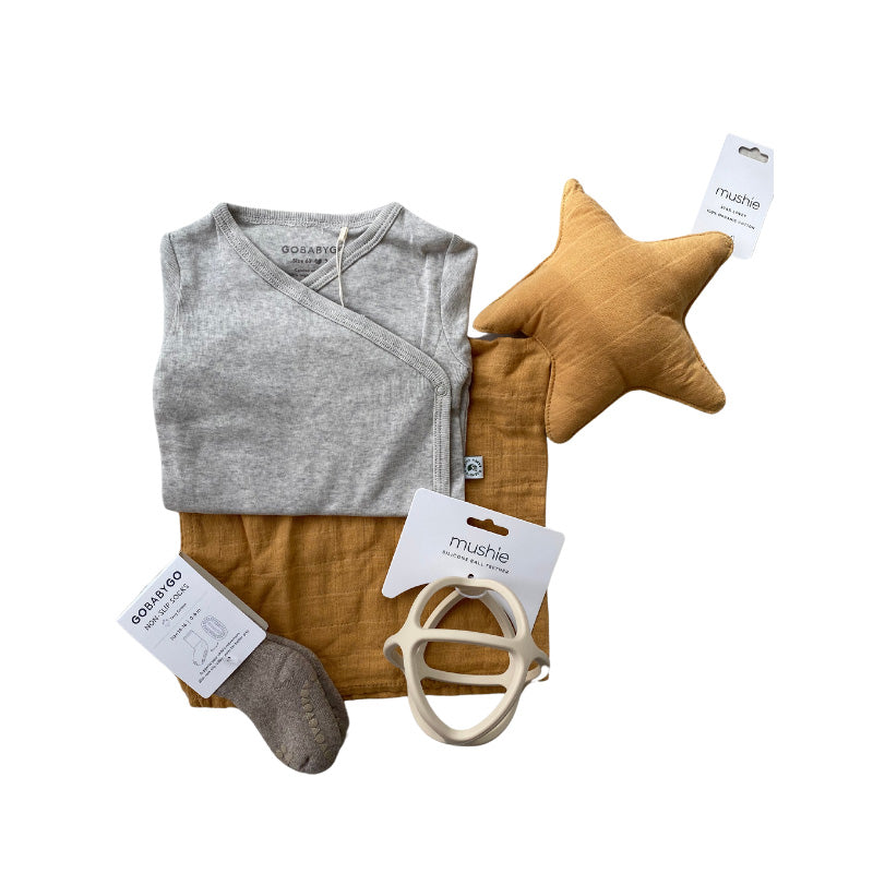 Coffret cadeau de naissance "Medium" neutre | 4 pièces