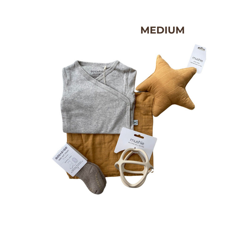 Coffret cadeau de naissance "Medium" neutre | 4 pièces