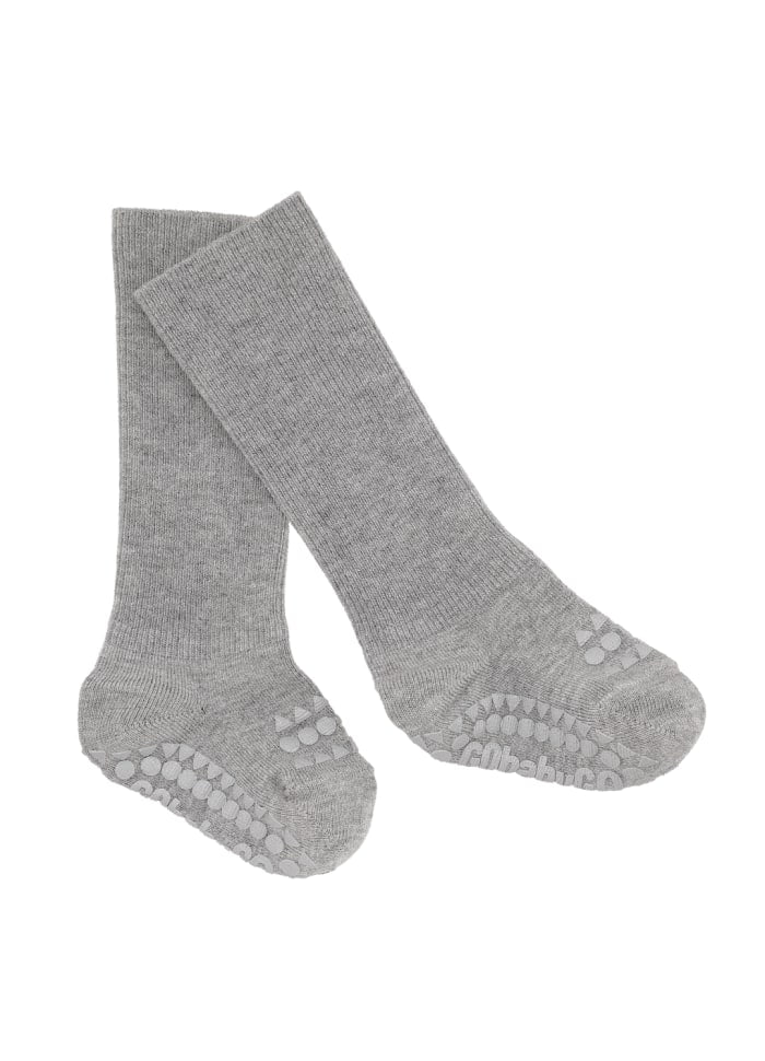 GoBabyGo : Chaussettes antidérapantes en bambou "Gris chiné"