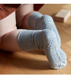GoBabyGo : Chaussettes antidérapantes en bambou "Gris chiné"