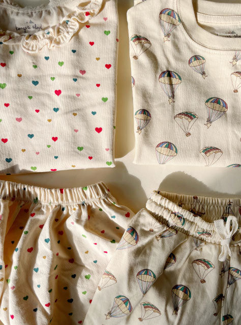Konges Sløjd : Ensemble T-shirt et jupe "Lin" Multi hearts