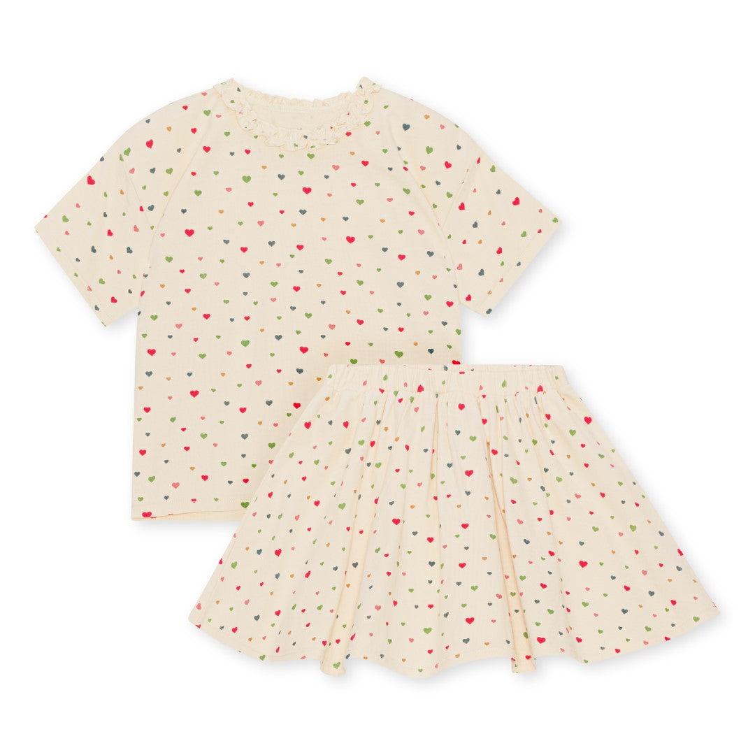 Konges Sløjd : Ensemble T-shirt et jupe "Lin" Multi hearts