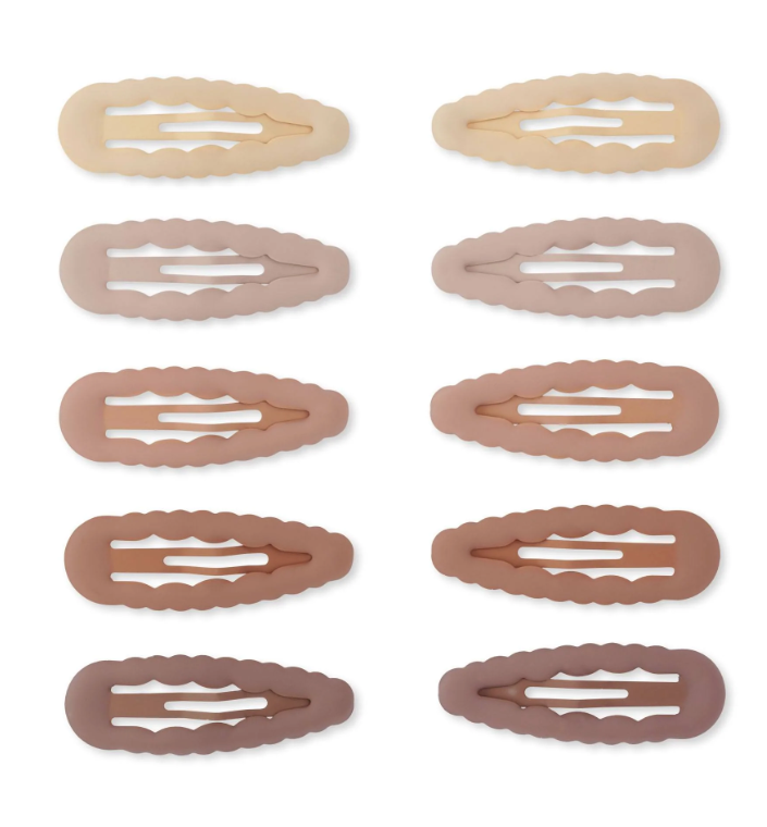 Konges Sløjd : Lot de 10 barrettes à cheveux pour enfants "Scallop"
