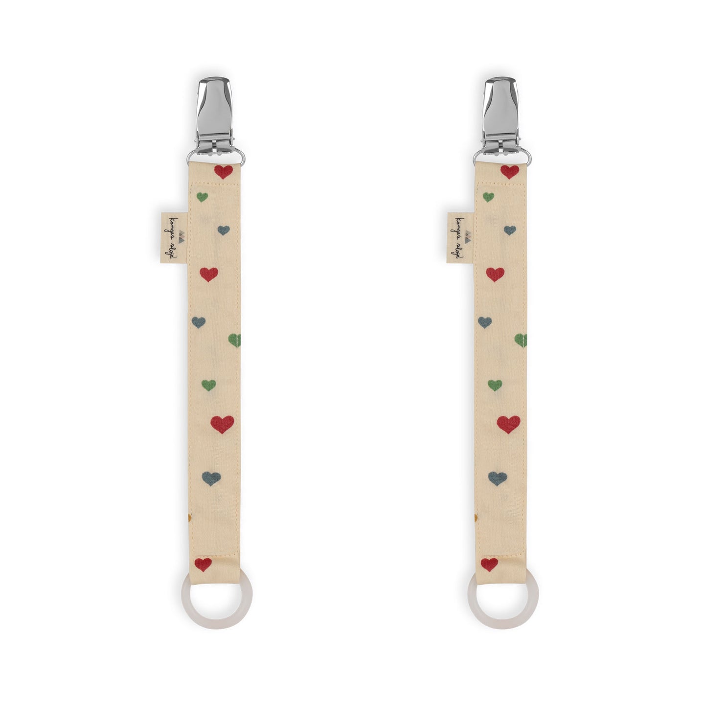 Konges Sløjd : Attache-tétine "Multi Hearts" - Lot de 2