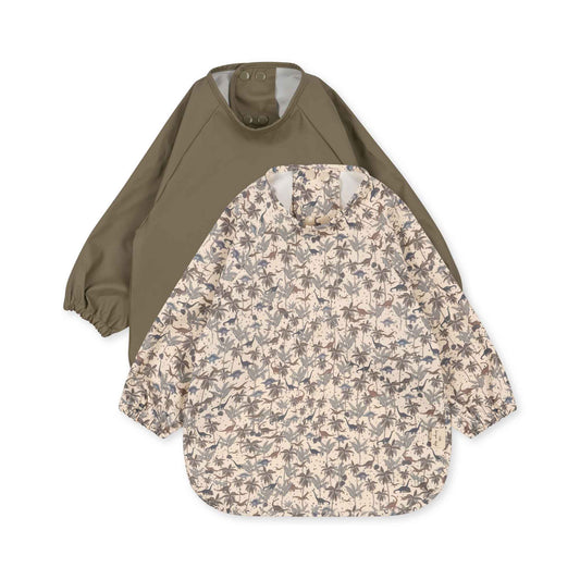 Konges Sløjd: Long-sleeved bib 2-pack "Dino Blue/Overland Trek"