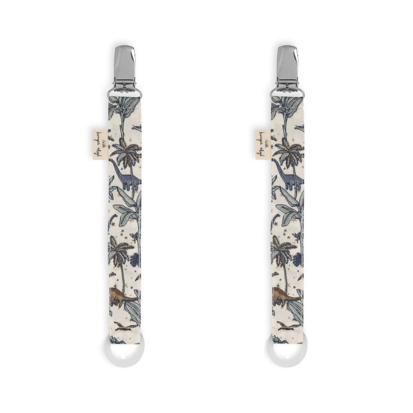 Konges Sløjd : Attache-tétine "Dino Blue" - Lot de 2