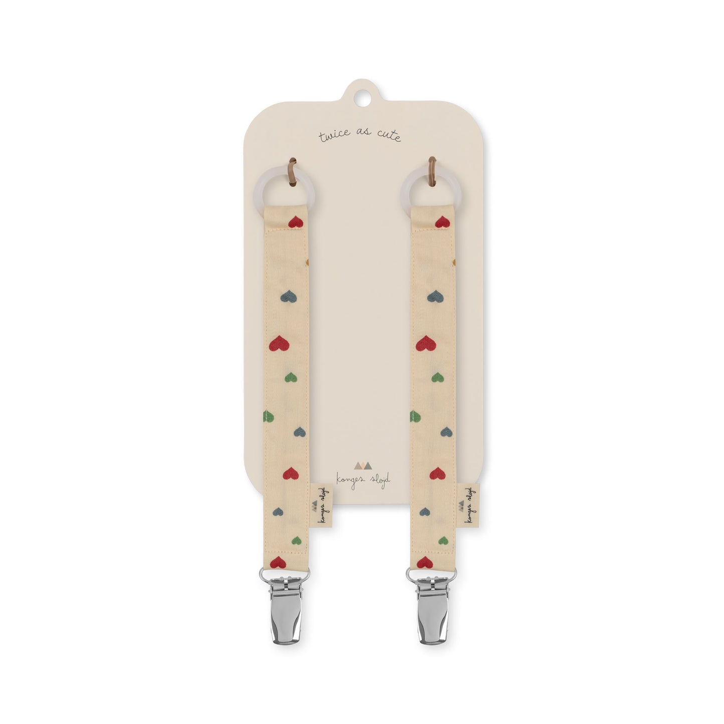 Konges Sløjd : Attache-tétine "Multi Hearts" - Lot de 2