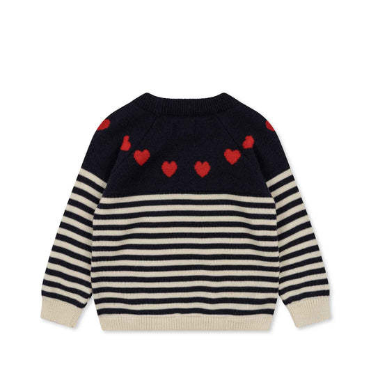 Konges Sløjd: Merino sweater "Heart Stripe"
