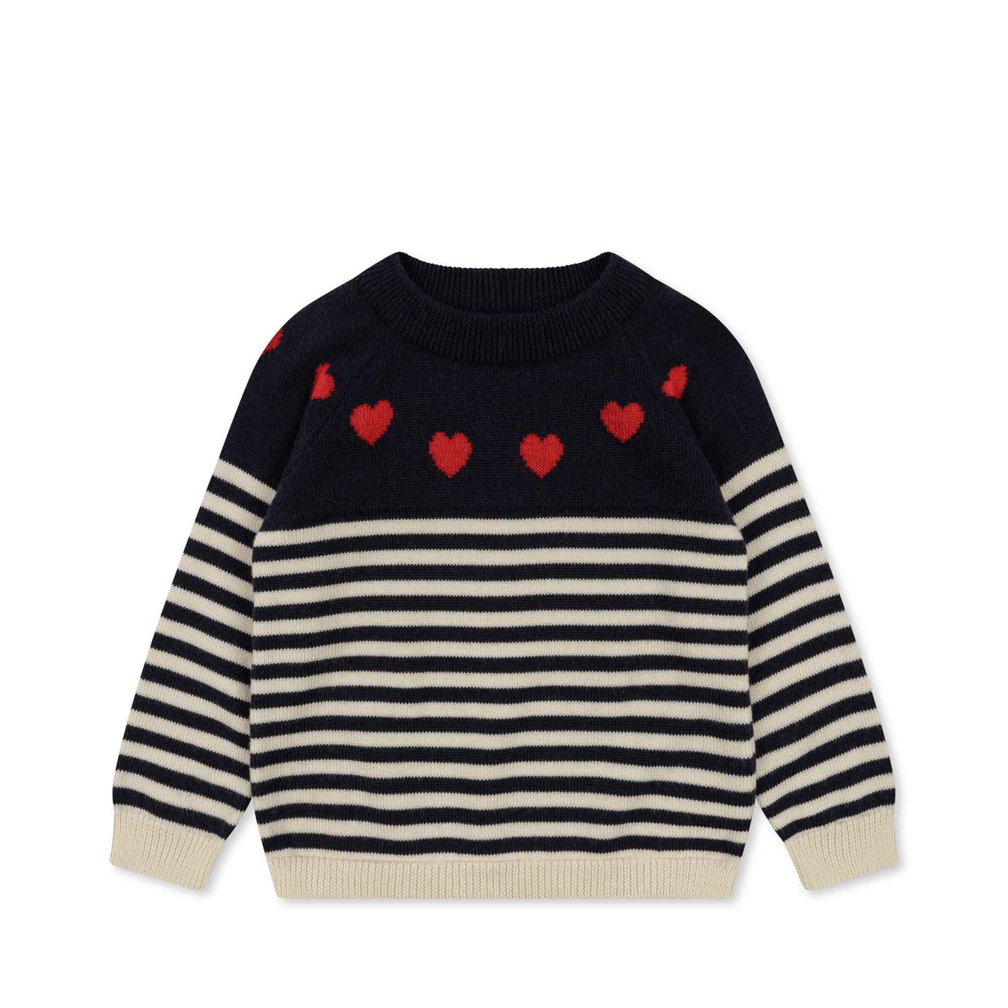 Konges Sløjd : Pull en mérinos "Heart Stripe"