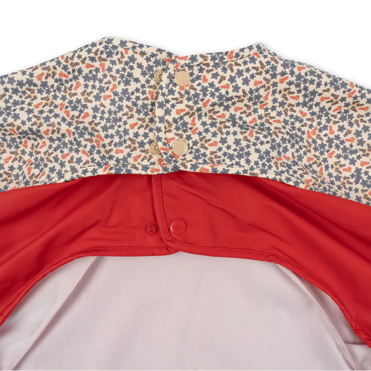 Konges Sløjd : Bavoirs à manches longues, lot de 2, "Champ bleu/Barbados Cherry"