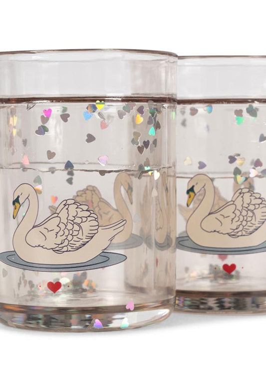 Konges Sløjd: Glitter cup "Swan off white" | 2 pack
