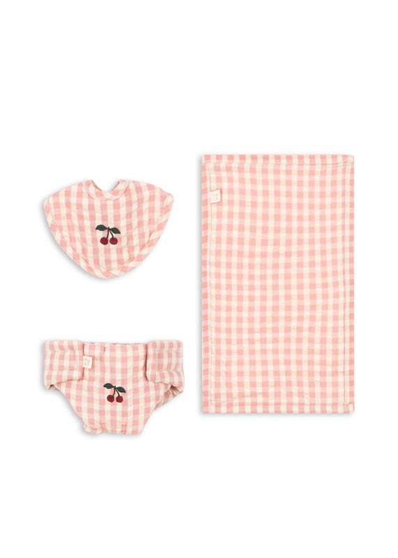 Konges Sløjd : Ensemble pour poupon "Powder Pink Check"