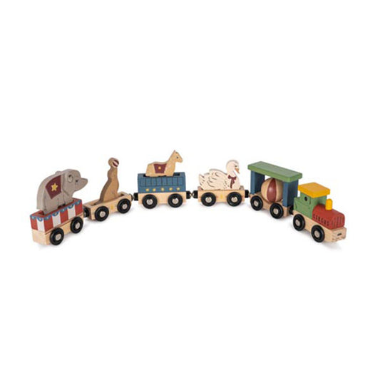 Konges Sløjd: Beechwood toy train "Wooden animal train" | 6 pieces
