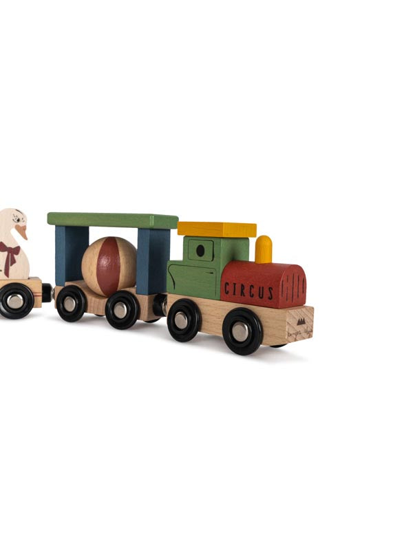 Konges Sløjd : Train en bois d'hêtre "Wooden animal train" | 6 pièces