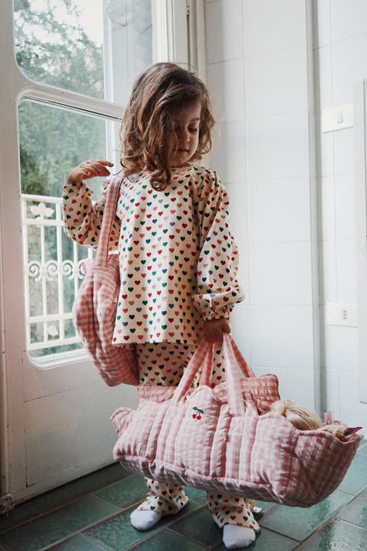 Konges Sløjd : Porte-poupée "Powder Pink Check"