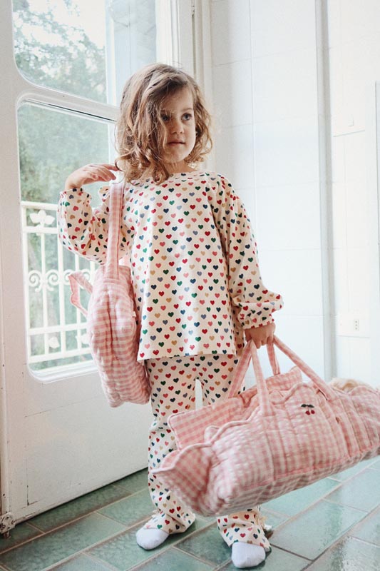 Konges Sløjd : Porte-poupée "Powder Pink Check"
