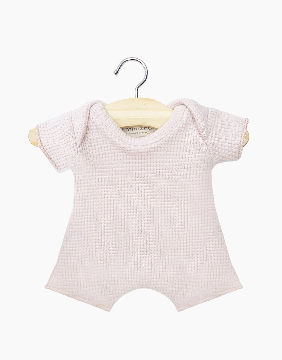 Minikane : Vêtements de poupée, body à manches courtes "Shorty" | Bébés 28 cm | Rose clair