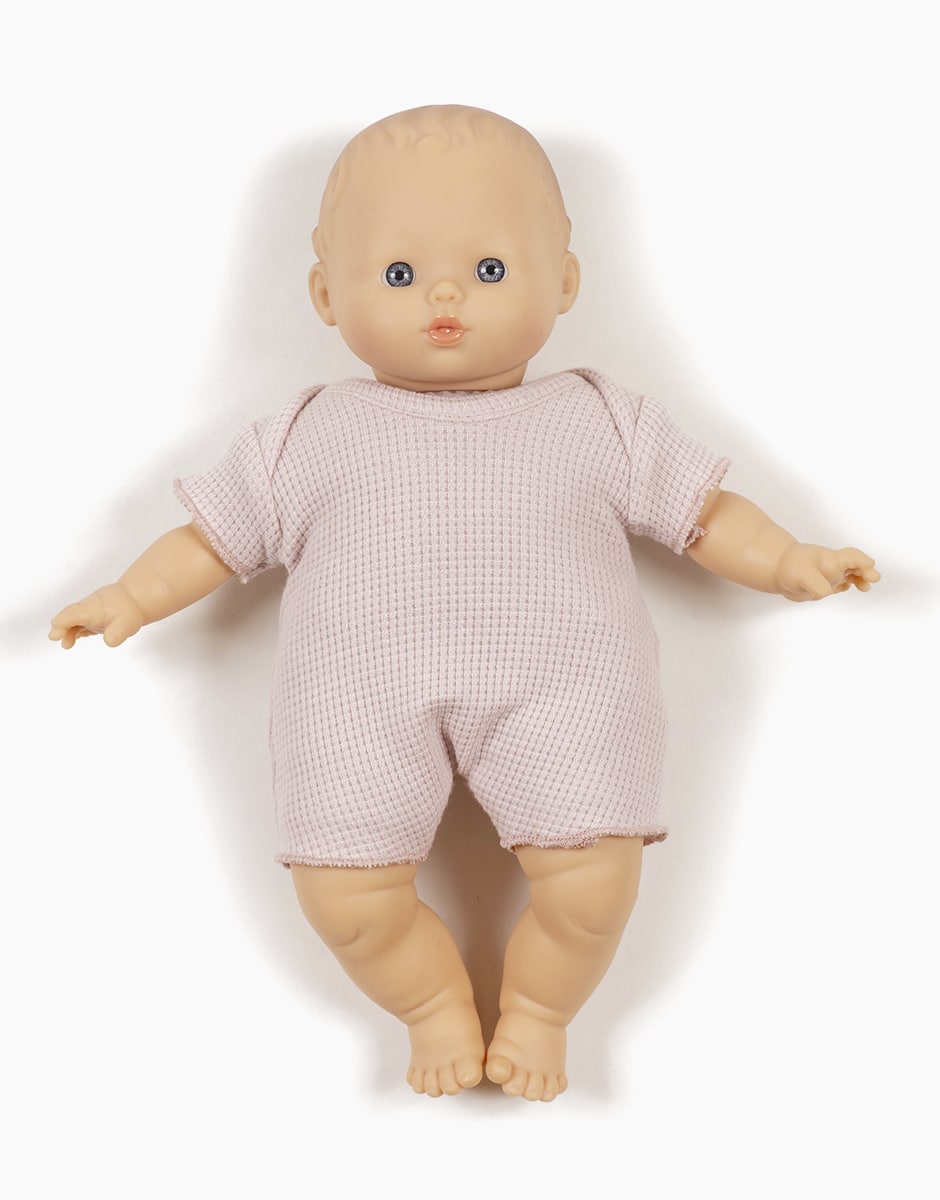 Minikane : Vêtements de poupée, body à manches courtes "Shorty" | Bébés 28 cm | Rose clair