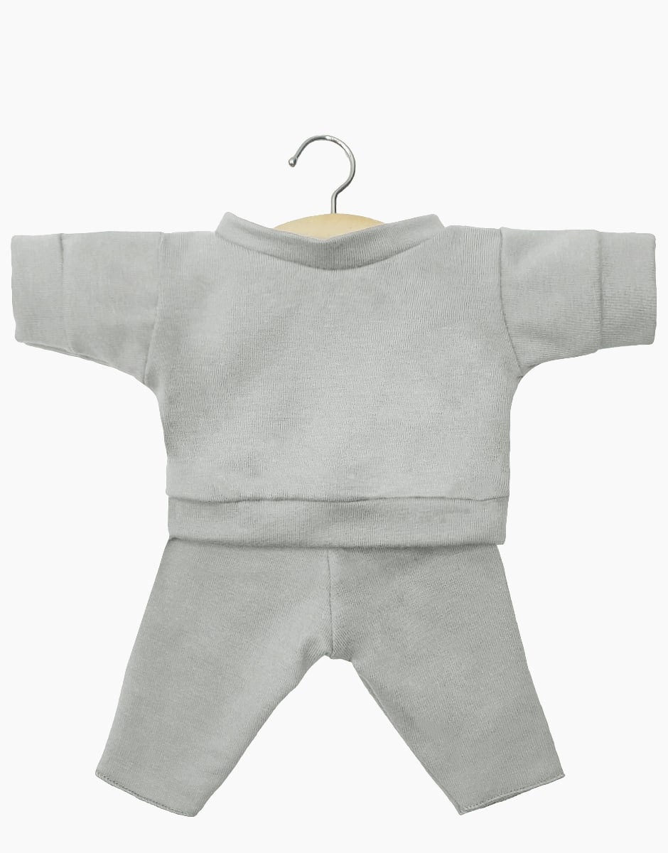 Minikane : Vêtements de poupée, pull à manches courtes et pantalon "Ensemble Liam" | Bébés 28 cm | Gris